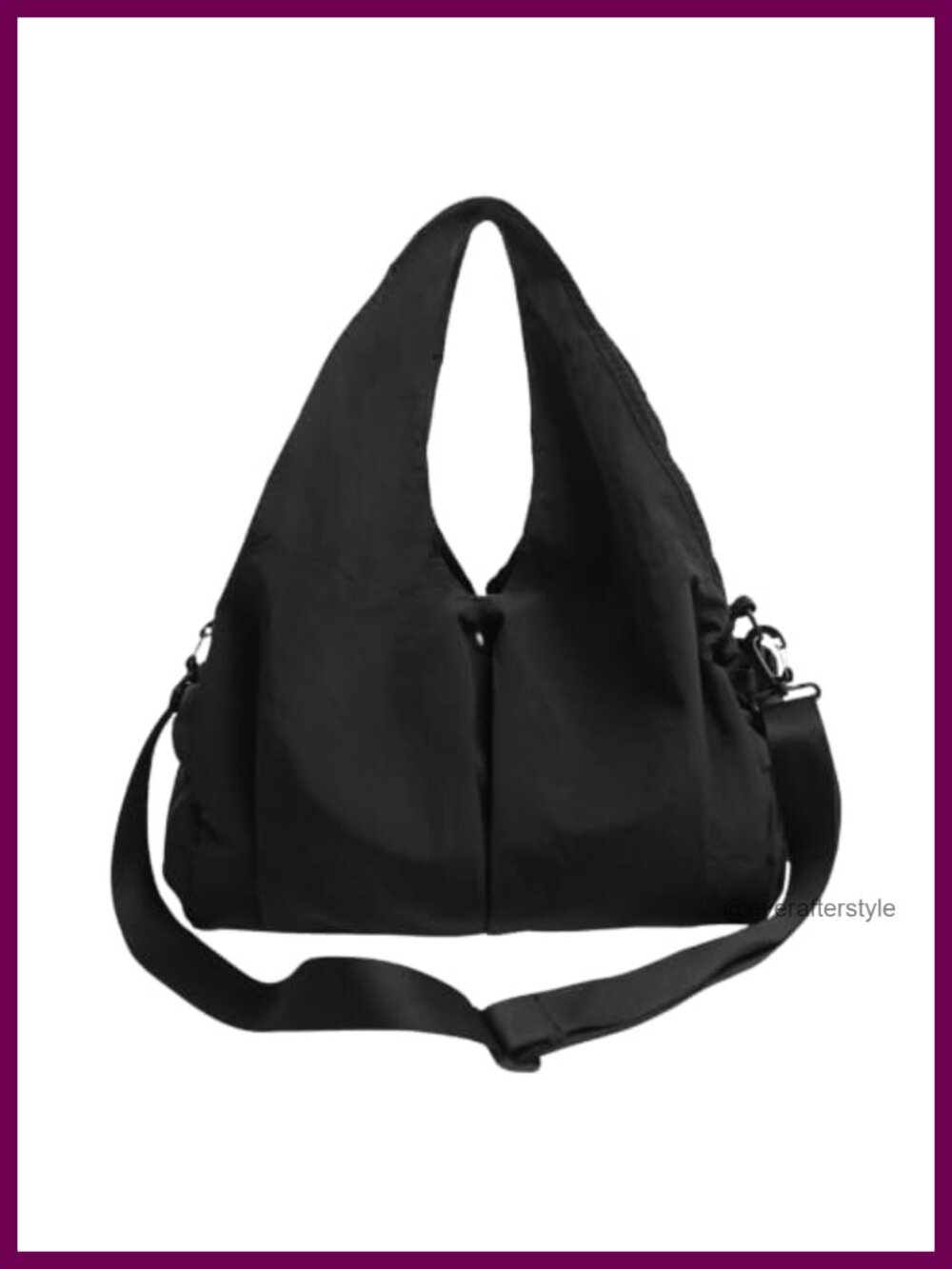 Large Nylon Hobo Slouchy Taslon Tote Crossbody Shoulder Bag